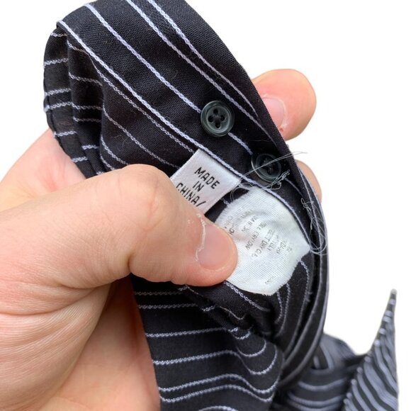Rare Balmain Paris Dress Shirt Large Black White Stripe - Picture 7 of 10